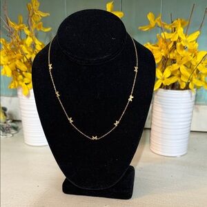 Elegant Gold Dainty Necklace with Small Bow Accents